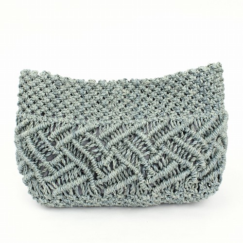 サイザルマクラメポーチ グレー