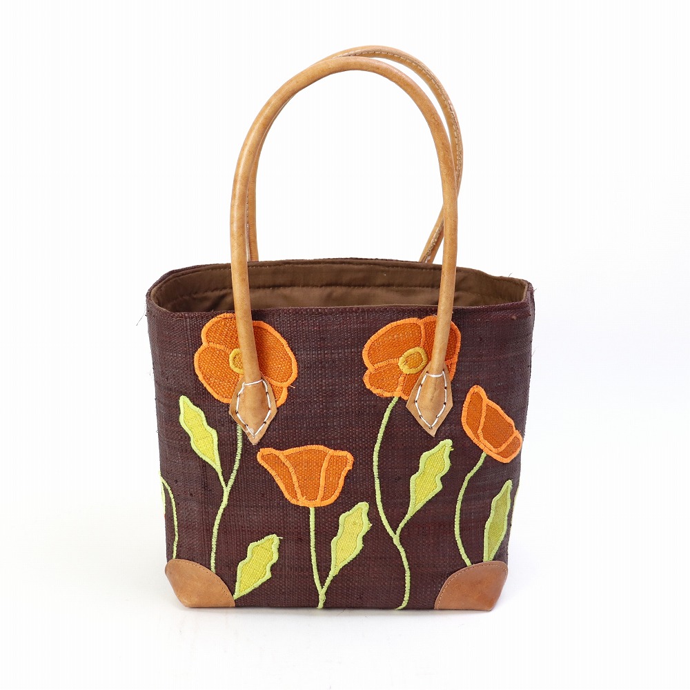 ラフィアラバンポピーバッグ S 焦げ茶 SS一点物 @4200→3360円