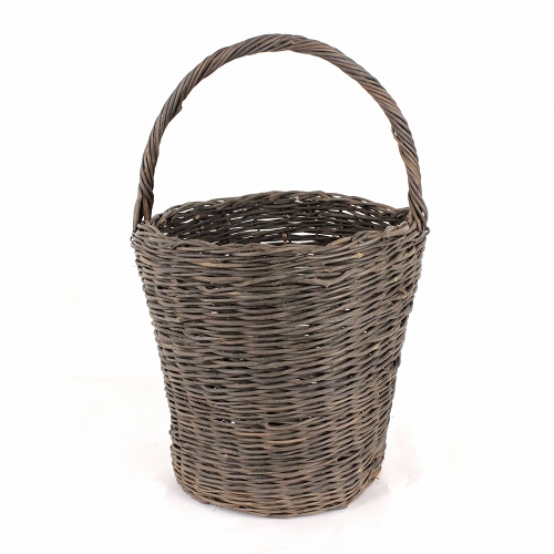 やなぎカゴ1本手バケツ型 黒