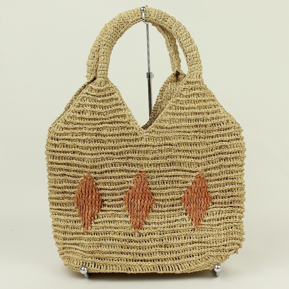 ラフィアかぎ編みバッグキャミ ダイヤ オレンジ SS一点物 @8900→7120円