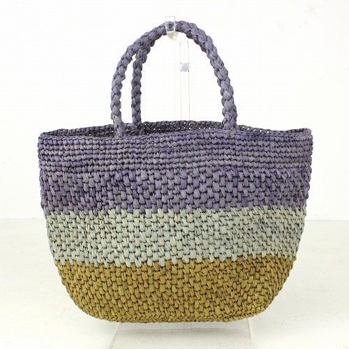 【SALE】ラフィアかぎ編みバッグ ミニ3色 ハンドル三つ編み @5900→4100