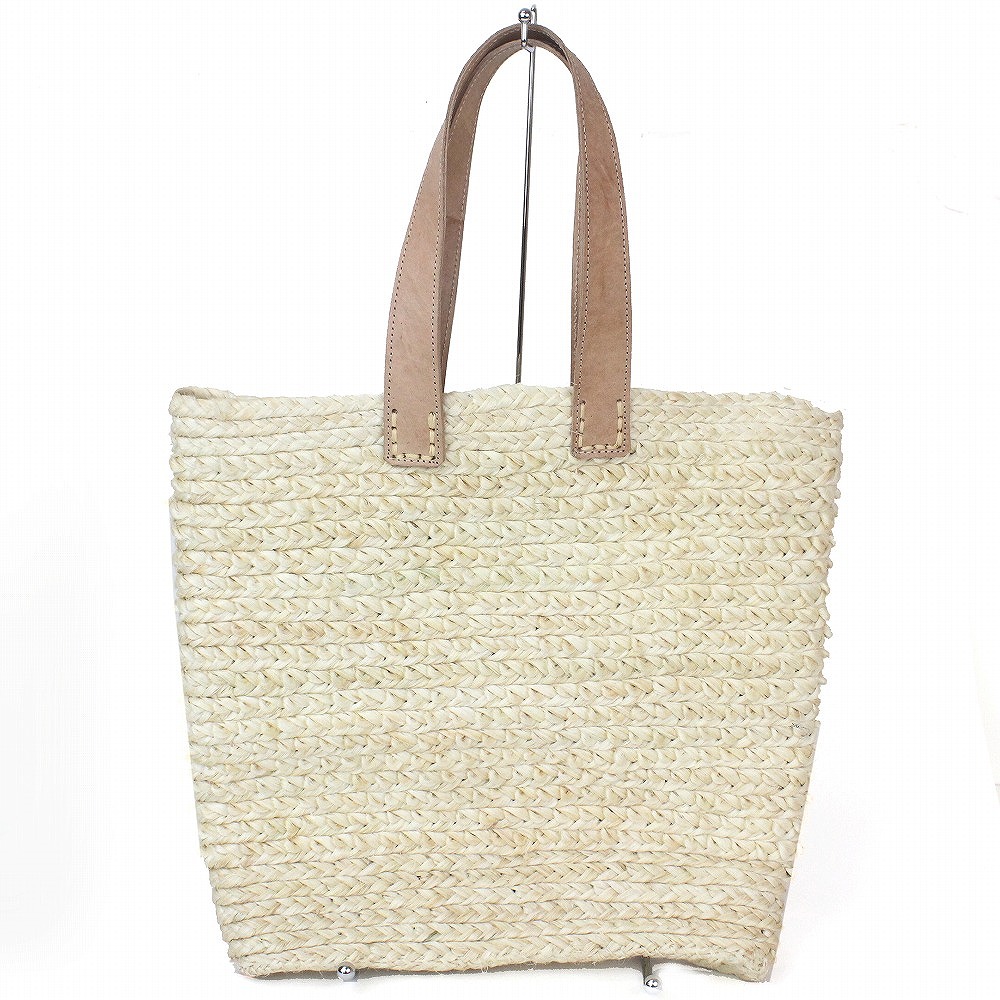 サイザル四角バッグ 皮ハンドル SS一点物 @7000→5600円