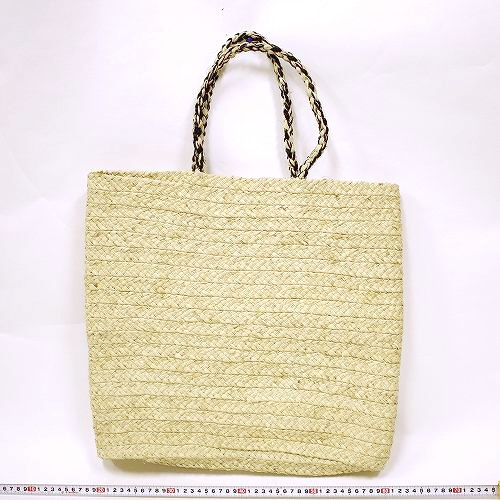 ラフィアトレッセバッグ 大ハンドルミックス編み 一点 @10000→8000円