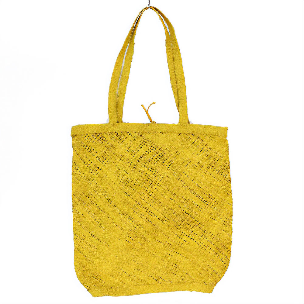 【SALE】ラフィアRARY 長方形バッグ 黄 @7600→5300