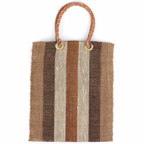 サイザルバッグ 革ハンドル