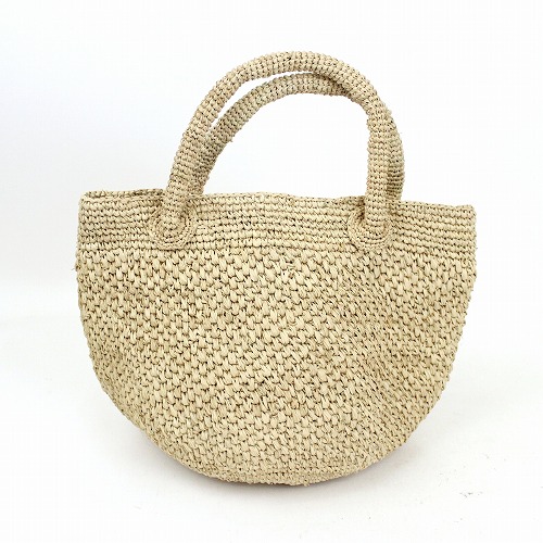 ラフィア ポットバッグ 丸底 NAT