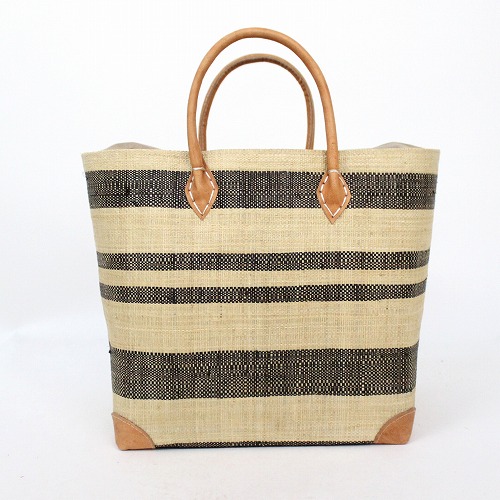 ラフィアラバンペンジカゴ ボーダー 黒NAT