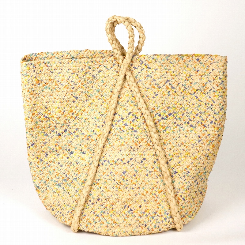 ラフィアブレードランドリーバスケットマルチ クロスハンドル