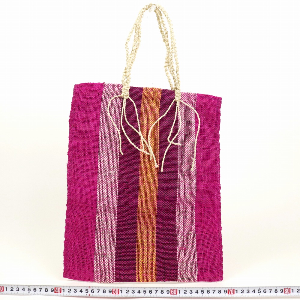 サイザルバッグ 平内布付 マクラメハンドル フシア 22SS一点 @7600→6080