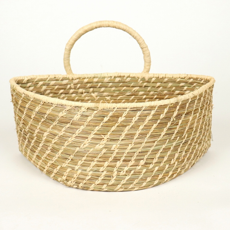 アラボラxラフィア 半円型バスケット まる取っ手