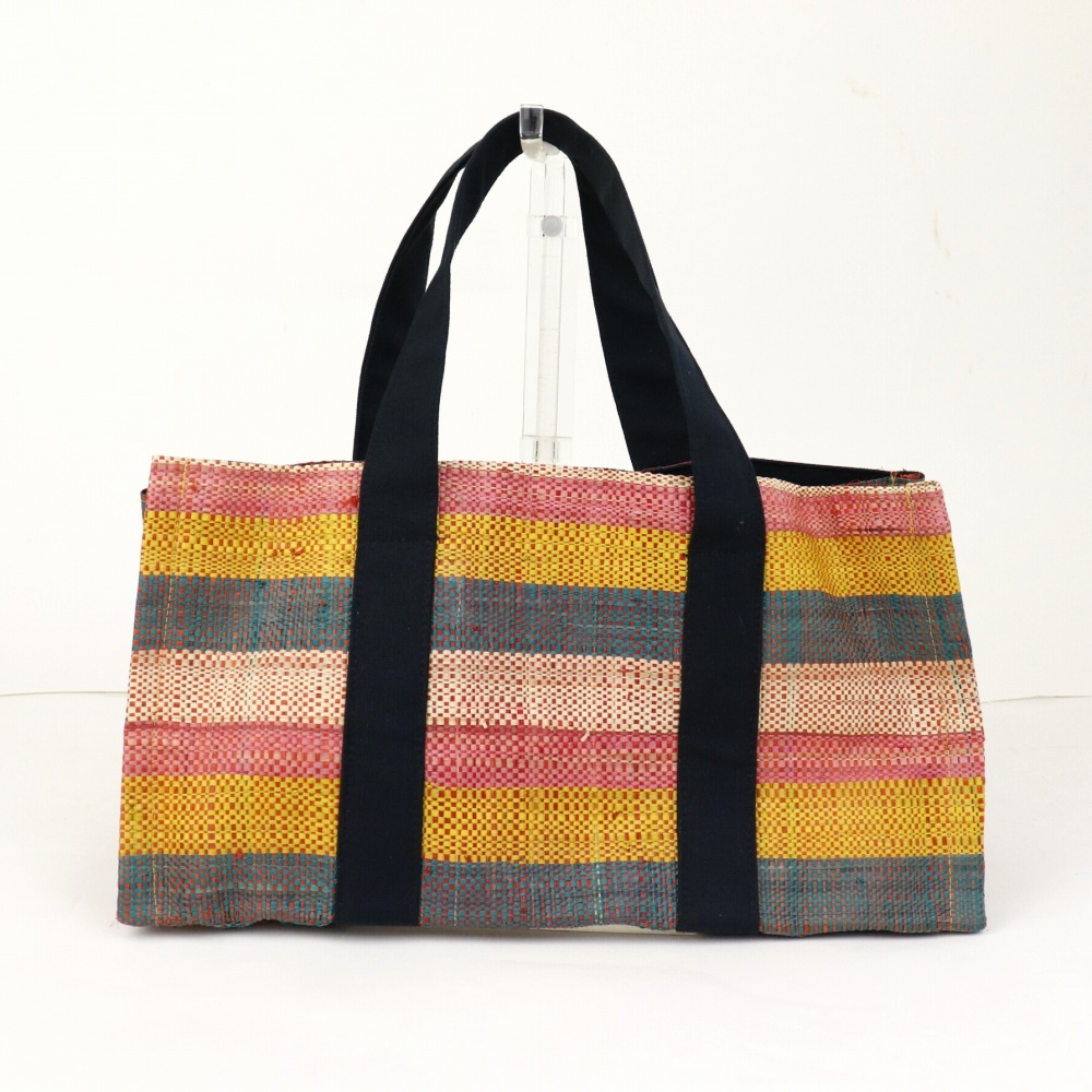 ラフィアラバントート 横長布ハンドル 23SS一点物 @6000→4800円