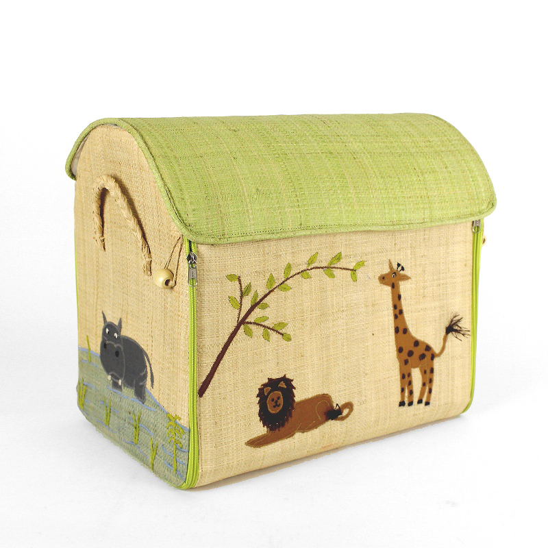 ラフィアラバンおもちゃ箱 折りたたみ 小 動物