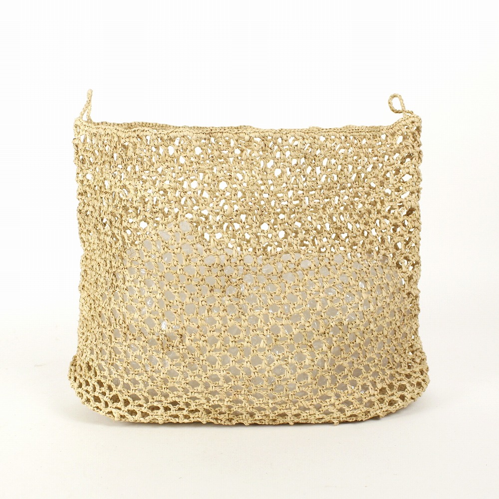 ラフィアかぎ編みバッグ 透かしひっかけ