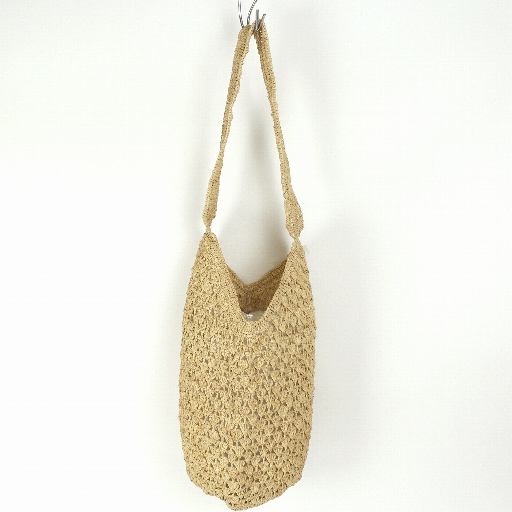 ラフィアかぎ編みバッグ 透かしショルダー NAT