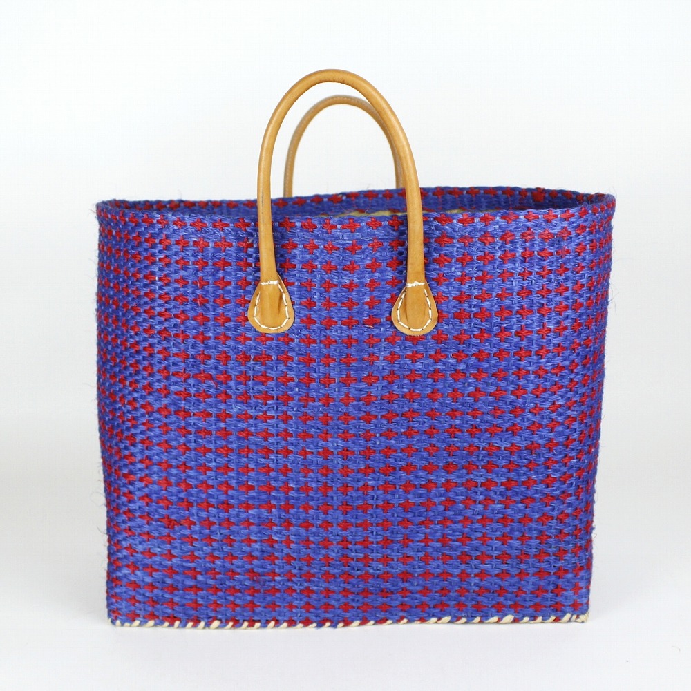 サイザルかご 大 青赤 24SS一点物 @9000→7200