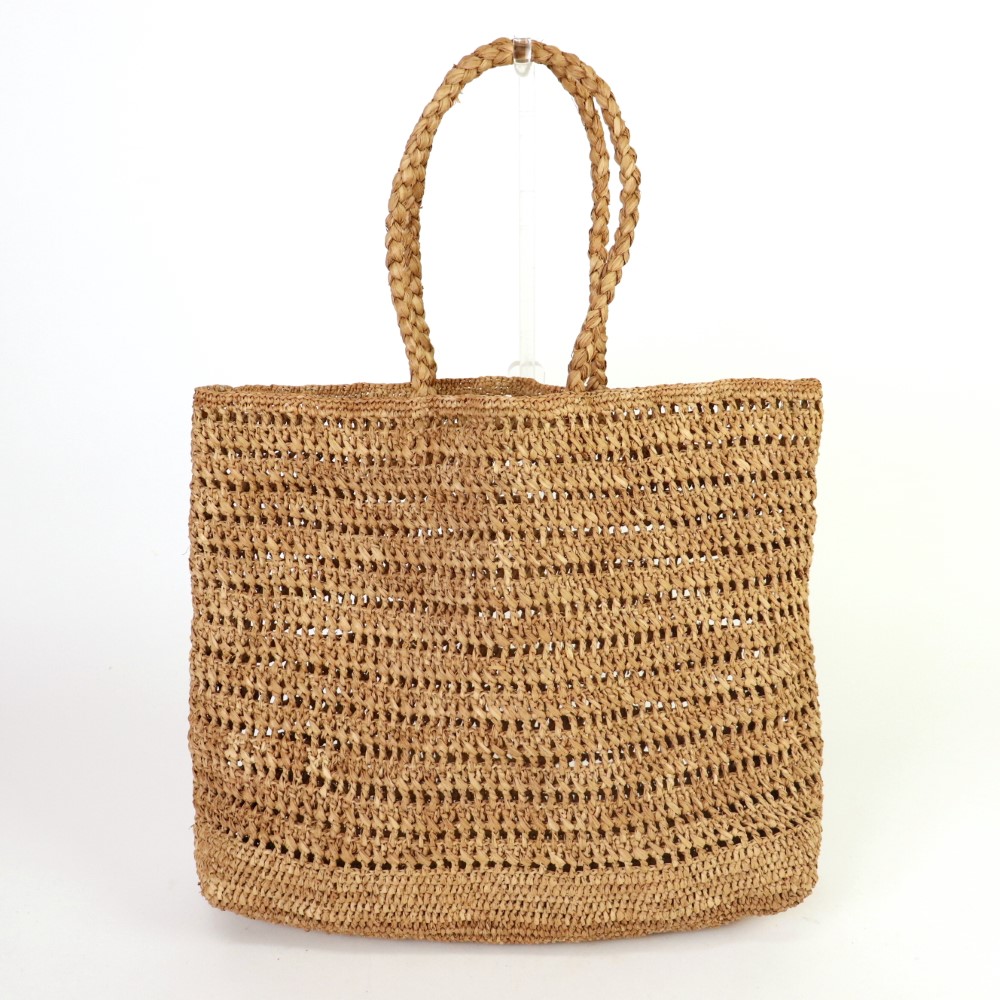 ラフィアかぎ編みバッグ 透かし