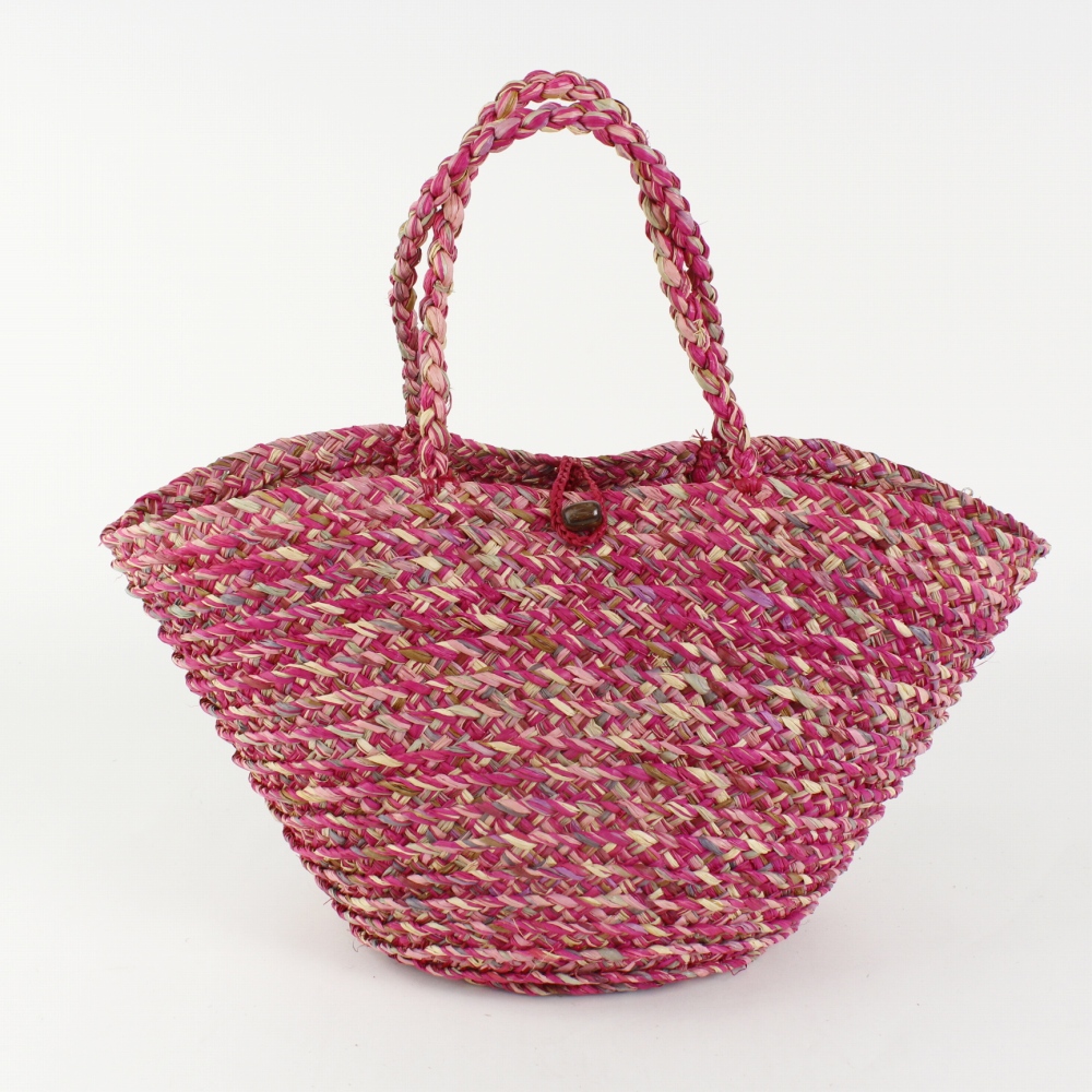 ラフィアブレードバッグ マルチ フシア