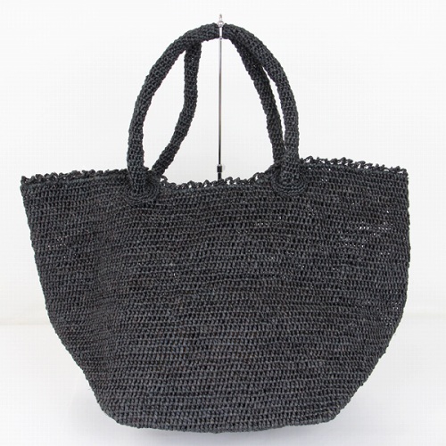 【10%OFF】ラフィア編トート 大 黒 ￥8500→7650