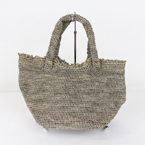 ラフィア編トート 小 グレー ￥6000→￥5400