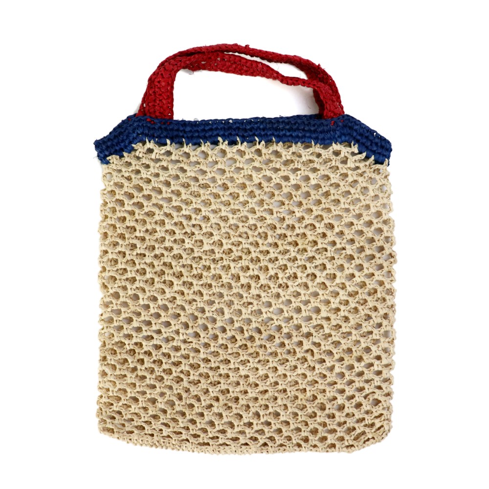 ラフィアミニトート網トリコロール トリコロール