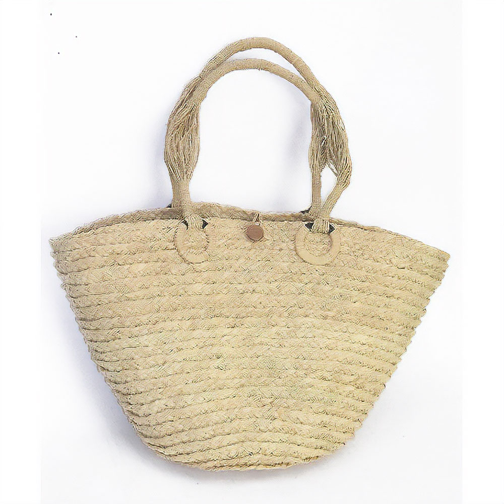 ラフィアブレードバッグ ソフィア 細トレッセ&牛角リング取手 SS一点物 @6300→5040円