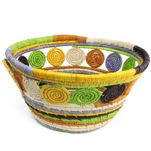 【SALE】ラフィアxアラボラ カラフルたらい型 ラディナ 大 @7000→3500