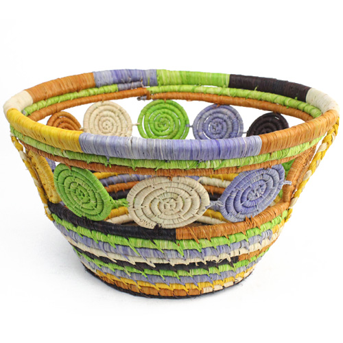 【SALE】ラフィアxアラボラ カラフルたらい型 ラディナ 小 @5000→2400