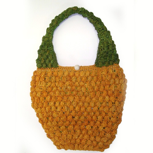 【SALE】ラフィアパイナップルバッグ 黄￥8000→￥4800