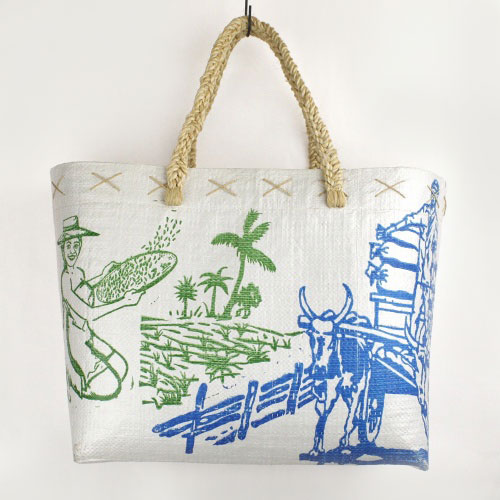 プラスチック米袋かごバッグ農婦