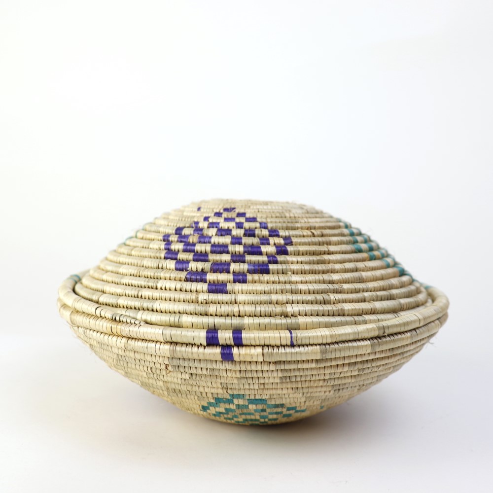 ミレット蓋付きフードバスケット ブルンジ 柄 アソート