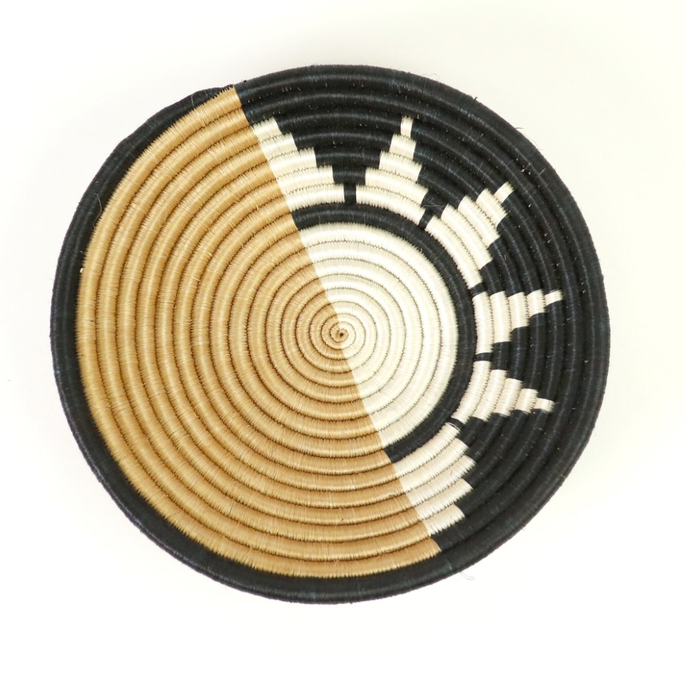 ルワンダサイザルボウルバスケット サンライズ 中