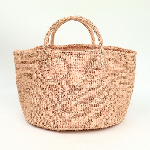 サイザル共手12x8横長 無地 サーモンピンク