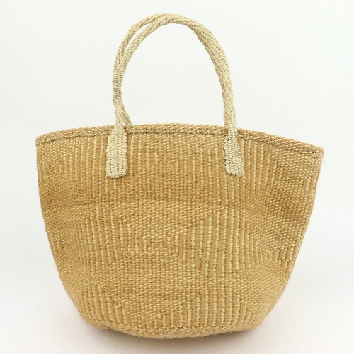 アクリルxサイザル9インチ サイザル取手 ダイヤ柄 ベージュxナチュラル