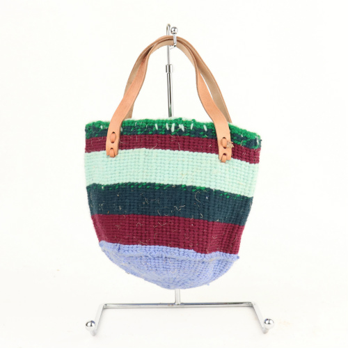 アップサイクルアクリル サイザル6インチ 平革ハンドル 2027 一点物