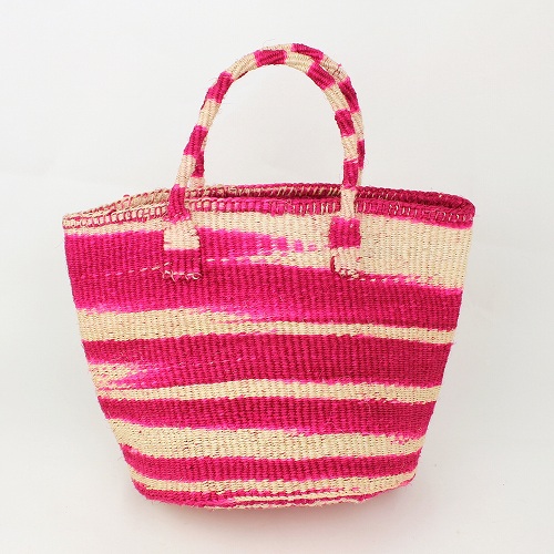 【SALE】サイザルバッグ共手9インチ ゼブラ タイダイ ナチュxフシア @5400→2000