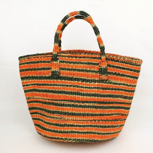 【SALE】サイザルバッグ共手9 ゼブラ イ Dグリーンxカーキxオレンジ @5400→3000