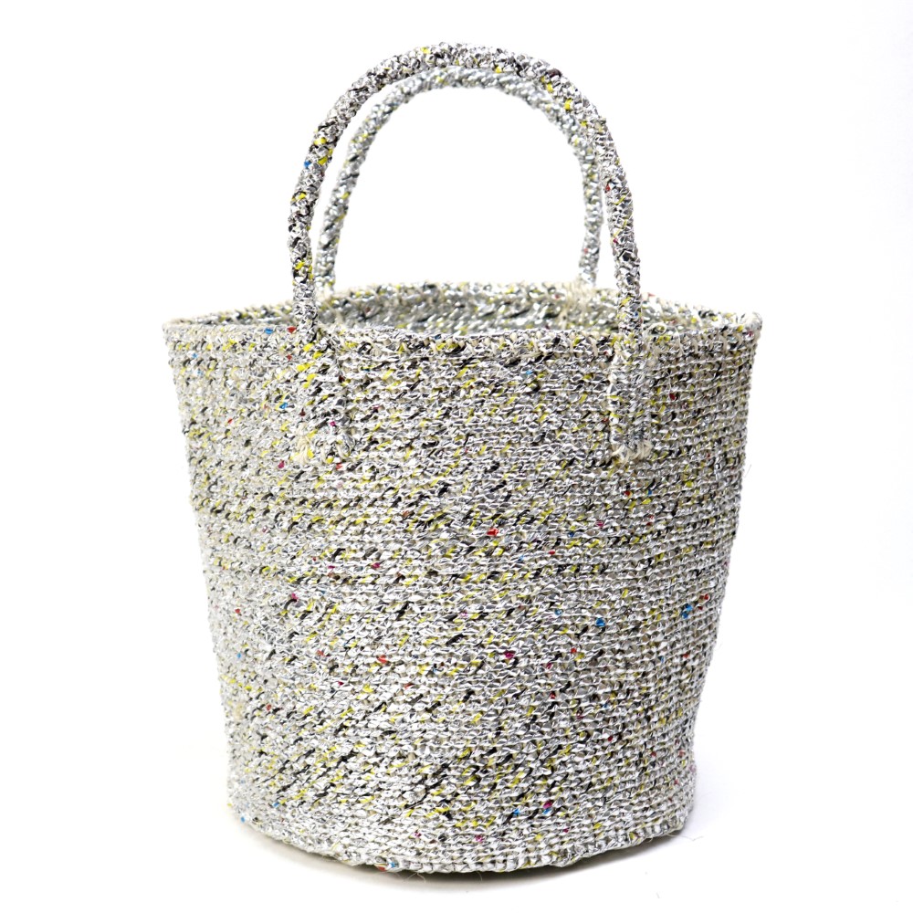 プラスチックサイザルバッグ共手9インチ シルバー