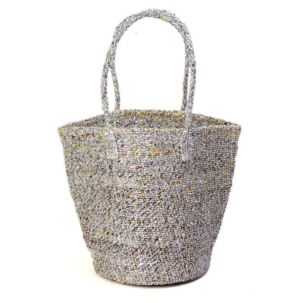 プラスチックサイザルバッグ共手10x12 シルバー