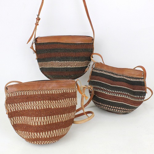 バオバブバッグ 1ストラップ 革縁ジッパー 小