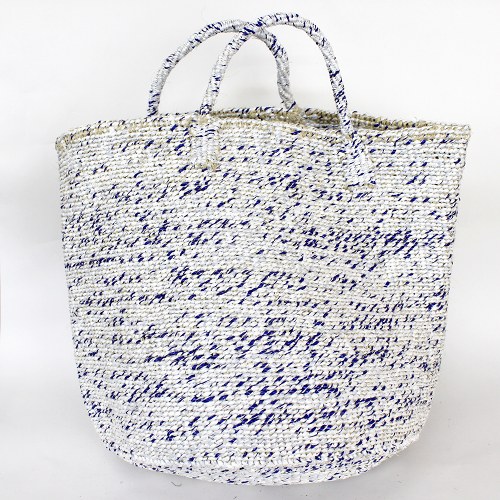 プラスチックサイザルバッグ12x12共手 ハンドル短 マルチホワイト