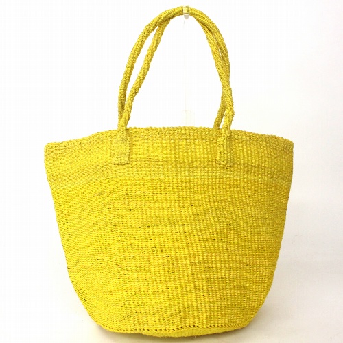 サイザルバッグ共手無地10x12 ハンドル長 黄