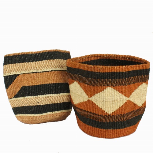 サイザル伝統柄インテリアかご アソート
