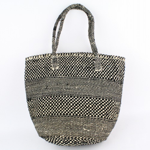 アクリルxサイザルバッグ共手10x12 セパレート 黒