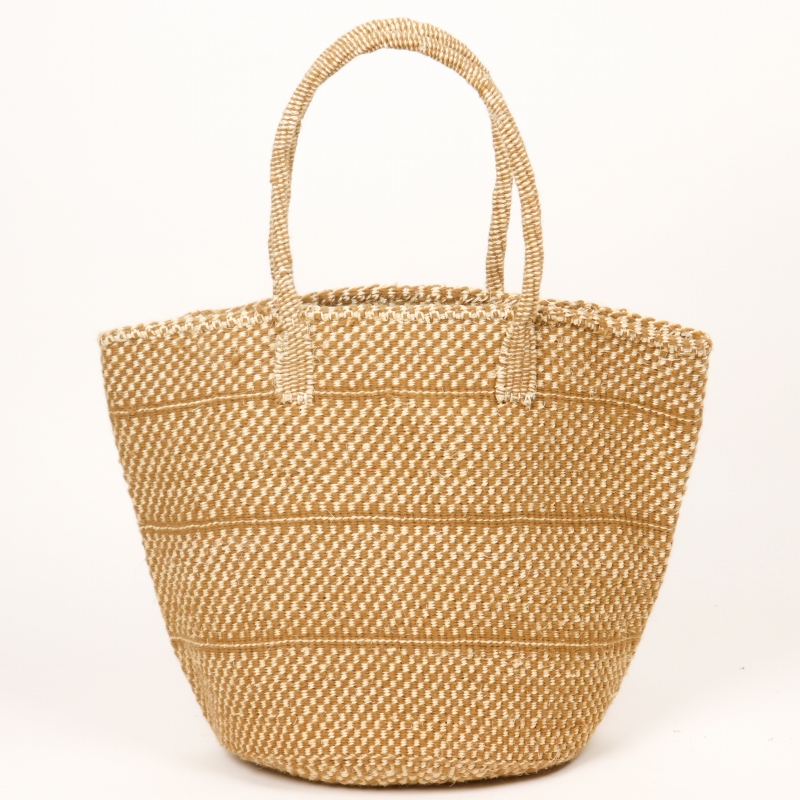 アクリルxサイザルバッグ共手10x12 セパレート 薄茶