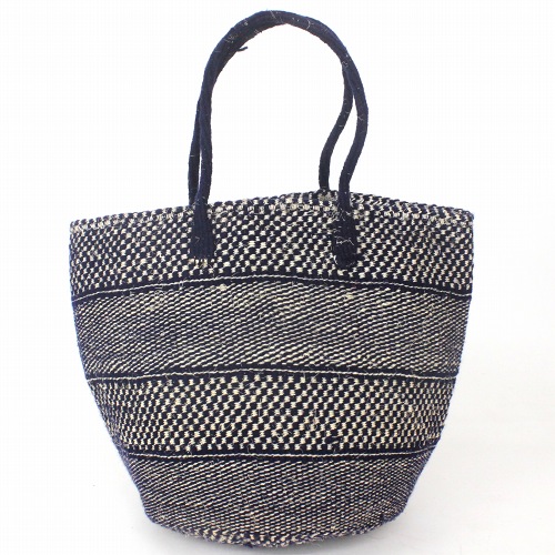 アクリルxサイザルバッグ共手10x12 セパレート 濃紺