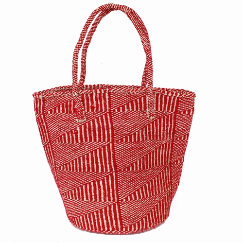 アクリルxサイザルバッグ共手10x12 フラッグ 赤