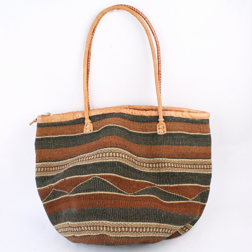 バオバブバッグ 大 革縁革ジッパー