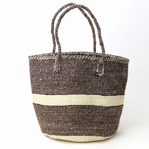 【SALE】アクリルxサイザルバッグ共手 中帯 焦げ茶x生成 @7500→6500