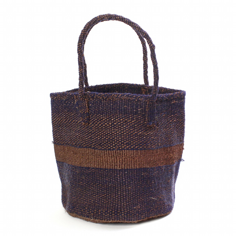 【SALE】アクリルxサイザルバッグ共手 中帯 焦げ茶x濃紺 @7500→6500円