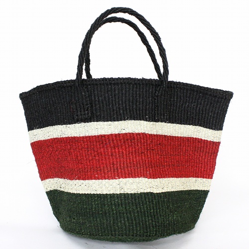 【SALE】サイザルバッグ共手9インチ ボーダー @6200→5400